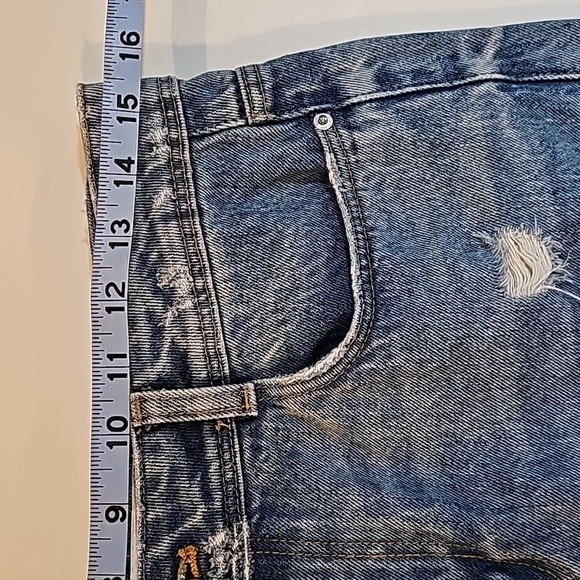 Zara Skirt Trafaluc Denim Blue Jean Distressed Ripped Mini Medium Wash Zipper M - Picture 6 of 10